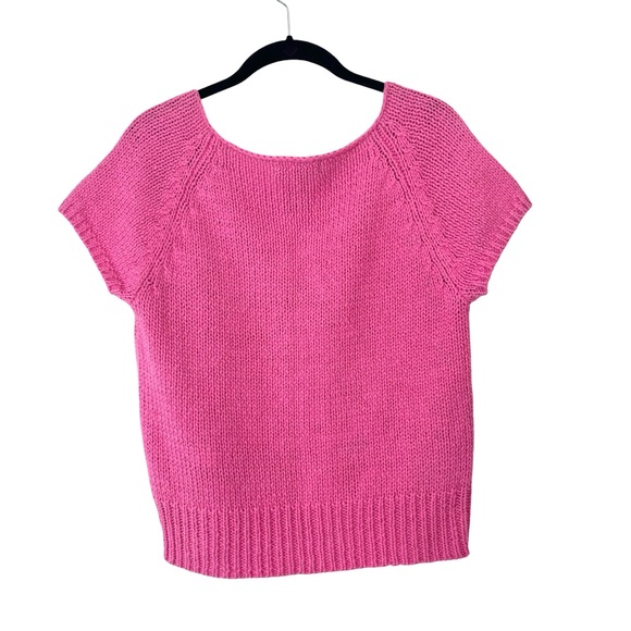 Express Vintage 90s Y2K Bubblegum Barbie Short Sleeve Knit Sweater Size L fits M - Picture 3 of 6